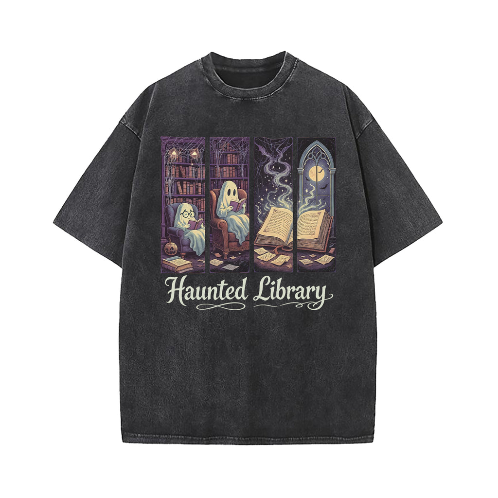 Haunted Library Washed T-Shirt