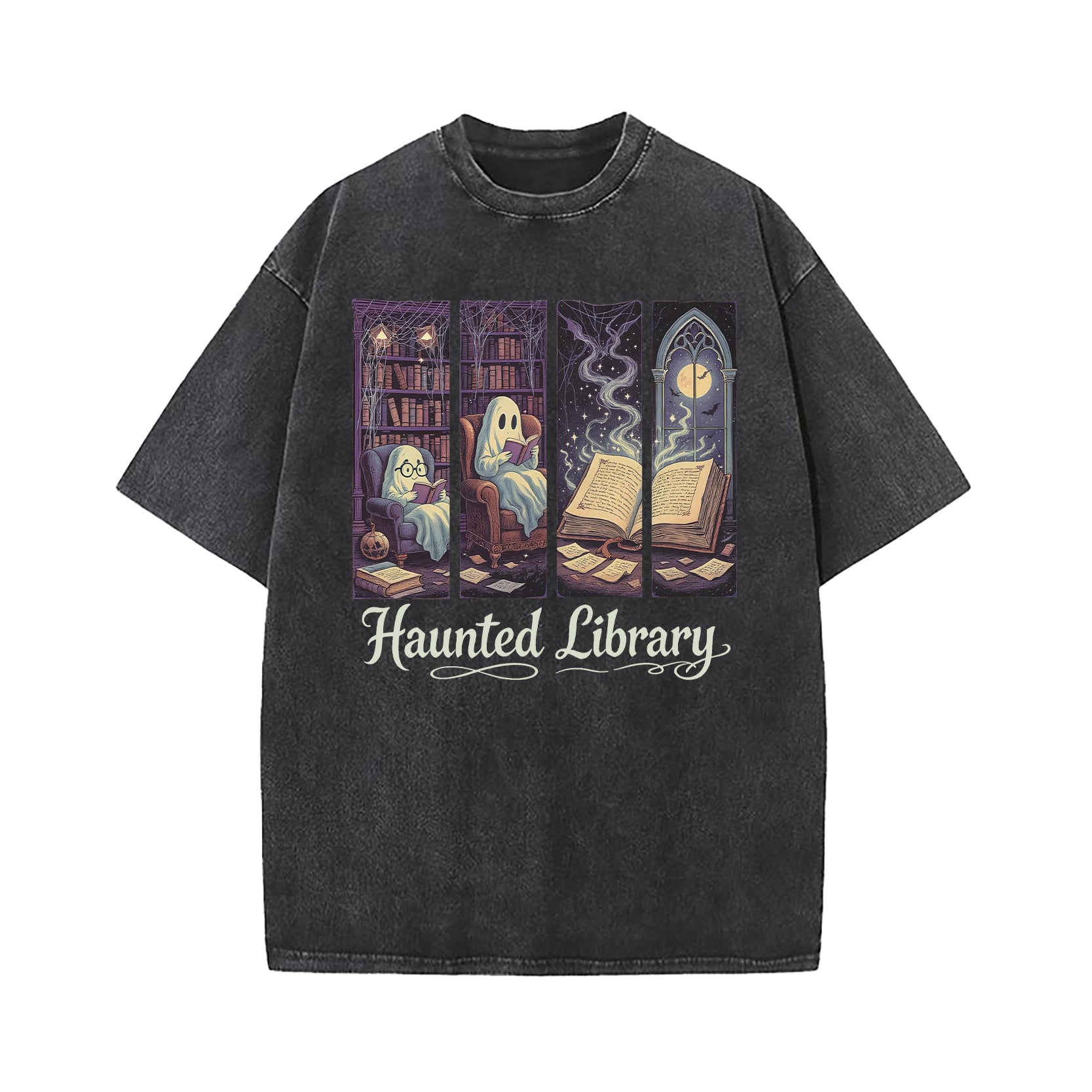 Haunted Library Washed T-Shirt