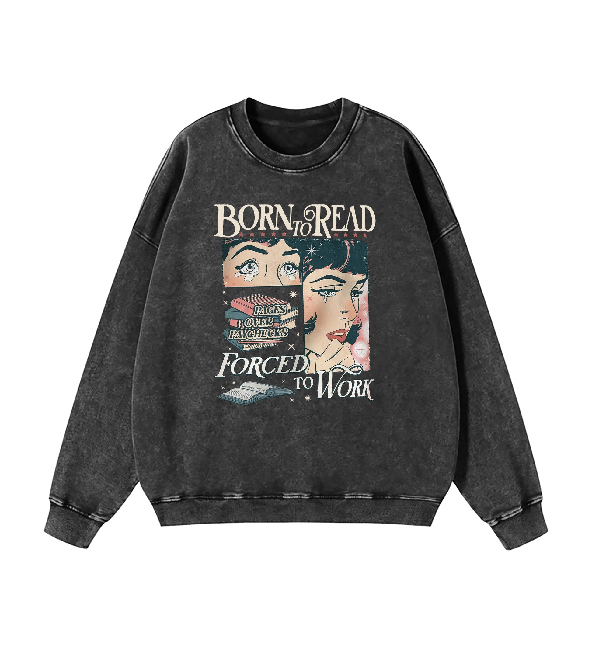 Born To Read Bookish Washed Sweatshirt