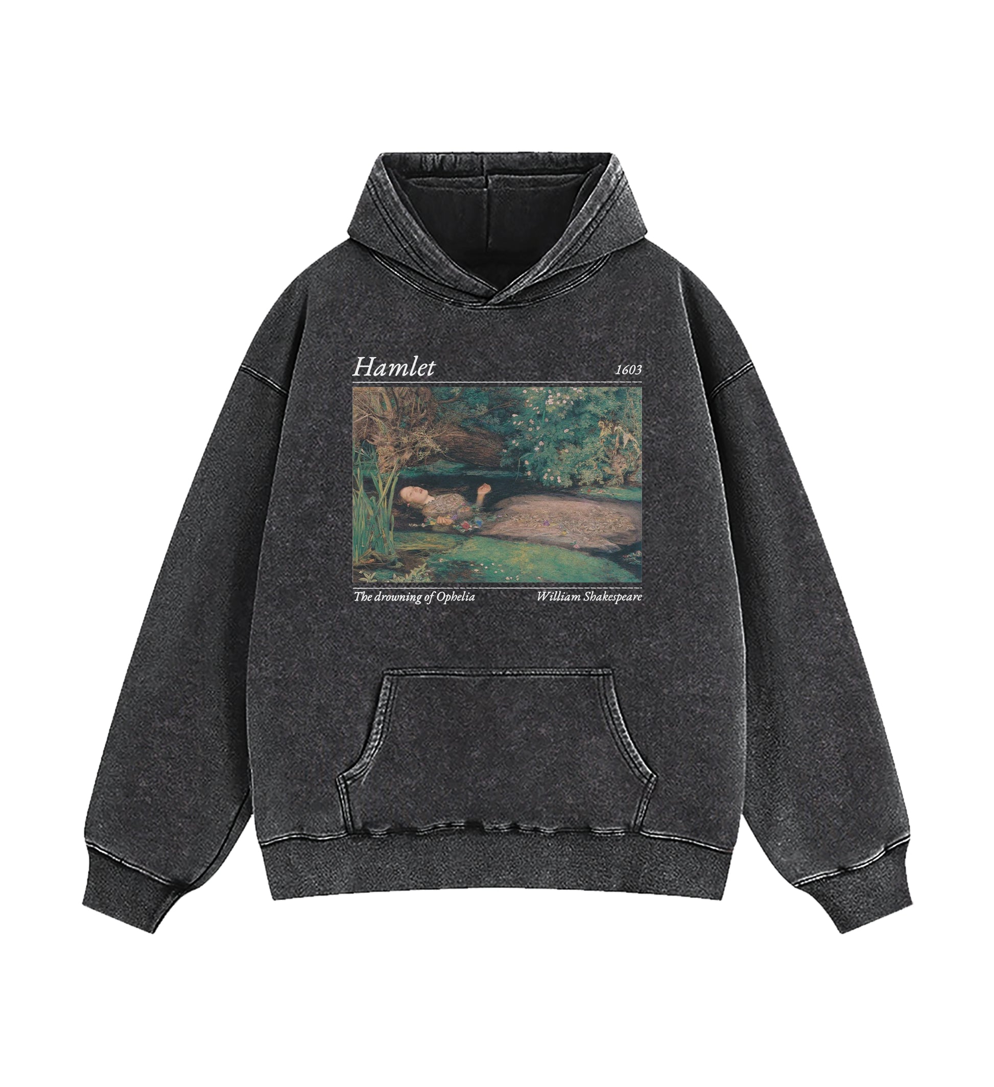 Shakespeare Hamlet And Ophelia Washed Hoodie