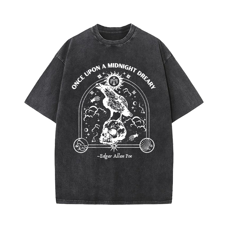 Once Upon a Midnight Dreary Washed T-Shirt