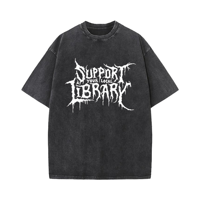 Support Your Local Library Washed T-Shirt