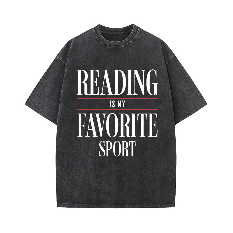 Reading Is My Favorite Sport Washed T-Shirt