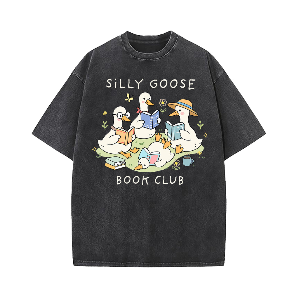 Silly Goose Book Club Washed T-Shirt