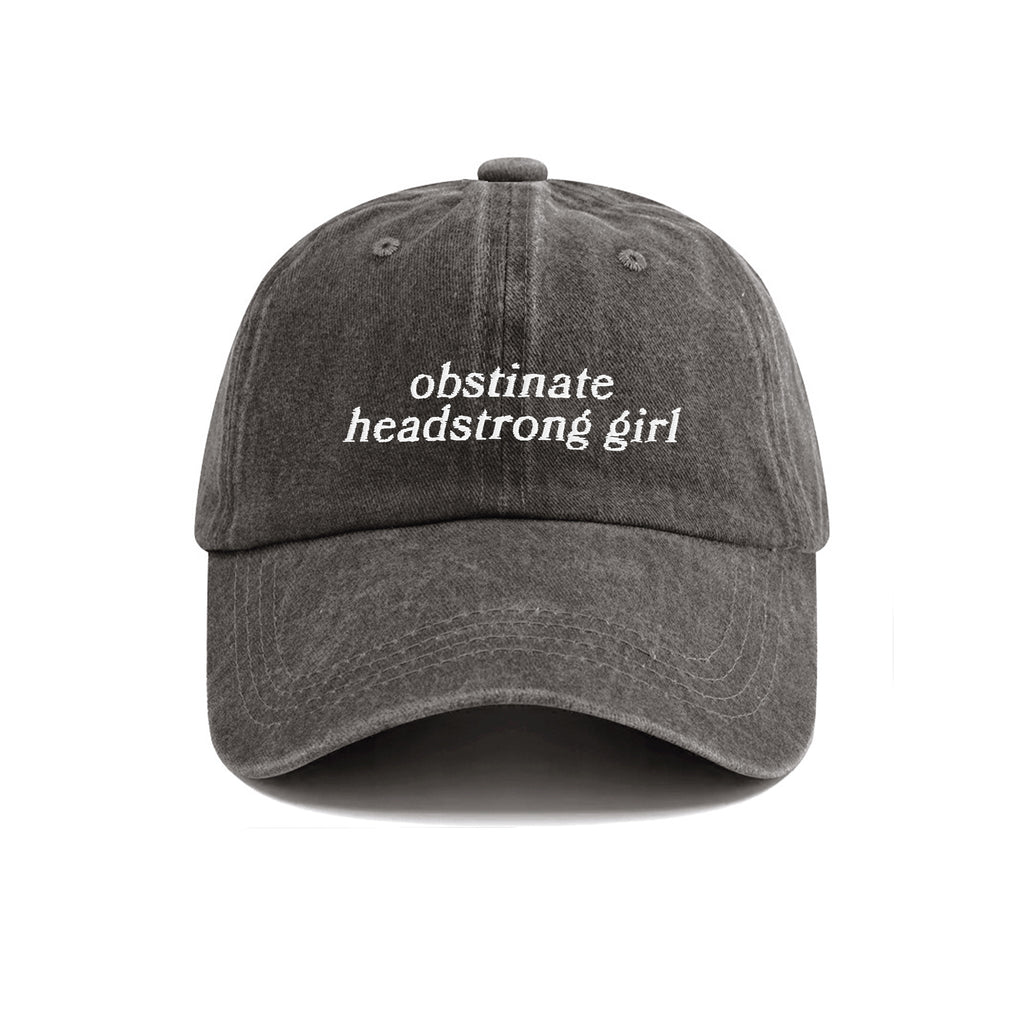 Obstinate Headstrong Girl Jane Austen Embroidered Washed Cap