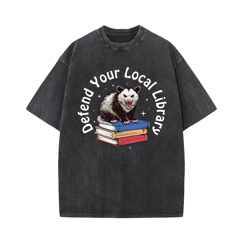 Defend Your Local Library Washed T-Shirt