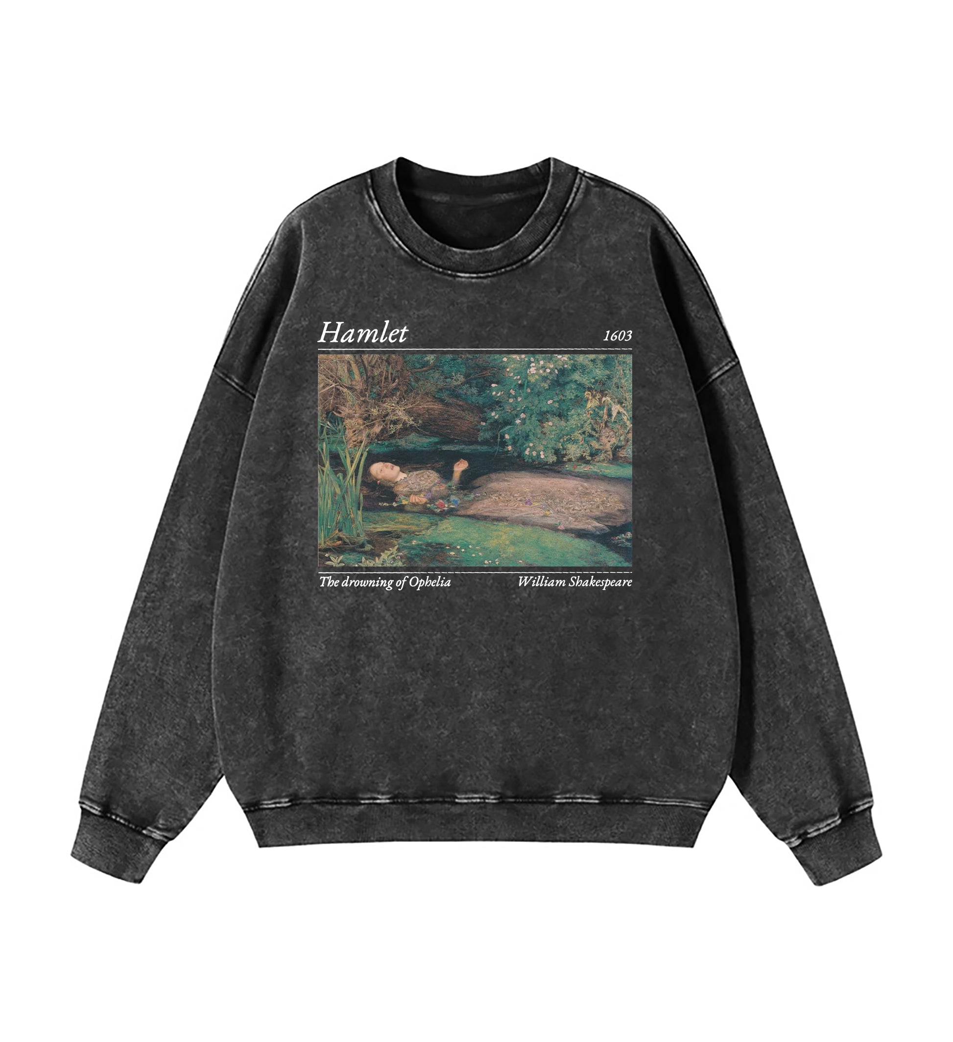 Shakespeare Hamlet And Ophelia Washed Sweatshirt