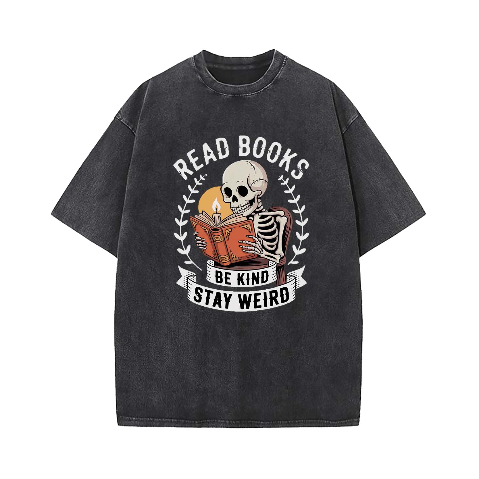 Read Books Stay Weird Book Lover Washed T-Shirt