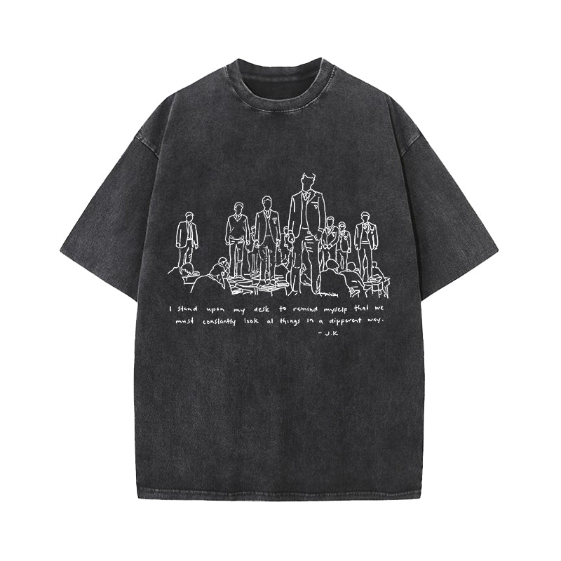 Oh Captain My Captain Dead Poets Society Washed T-Shirt