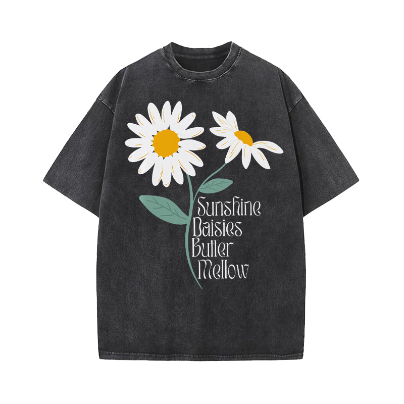 Sunshine Daisies Butter Mellow Potter Fan Washed T-Shirt