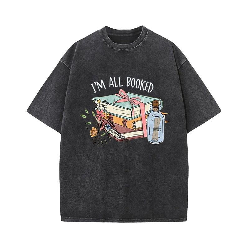 I'm All Booked Washed T-Shirt