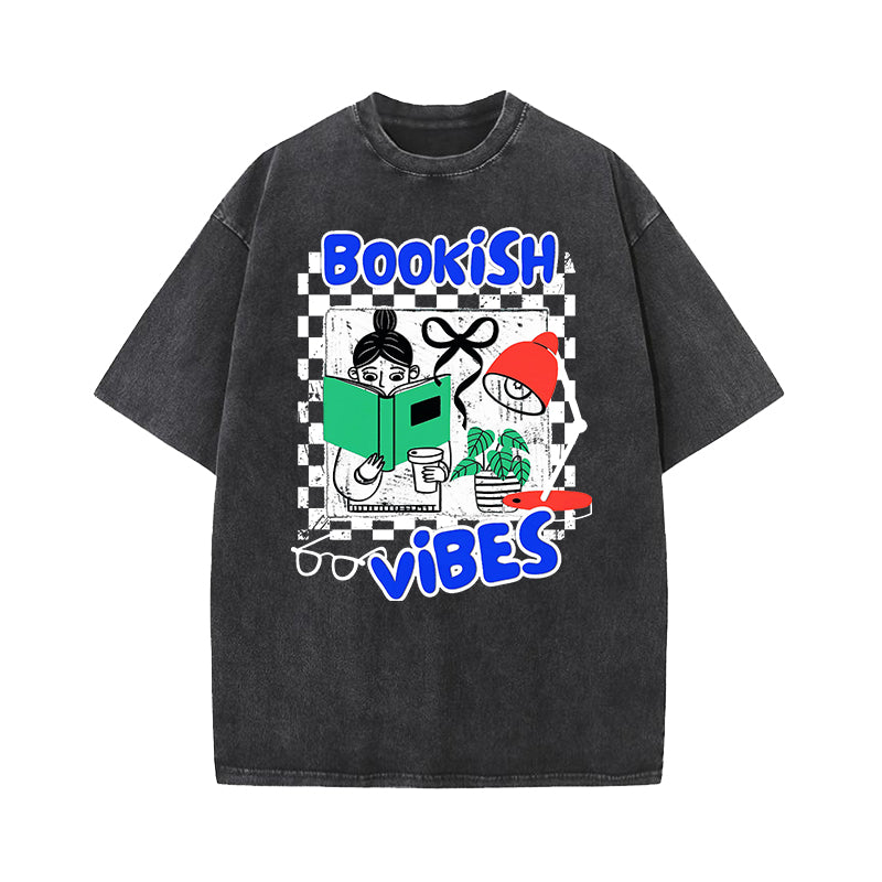 Bookish Vibes Washed T-Shirt