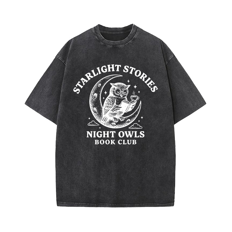 Starlight Stories Night Owls Book Club Washed T-Shirt
