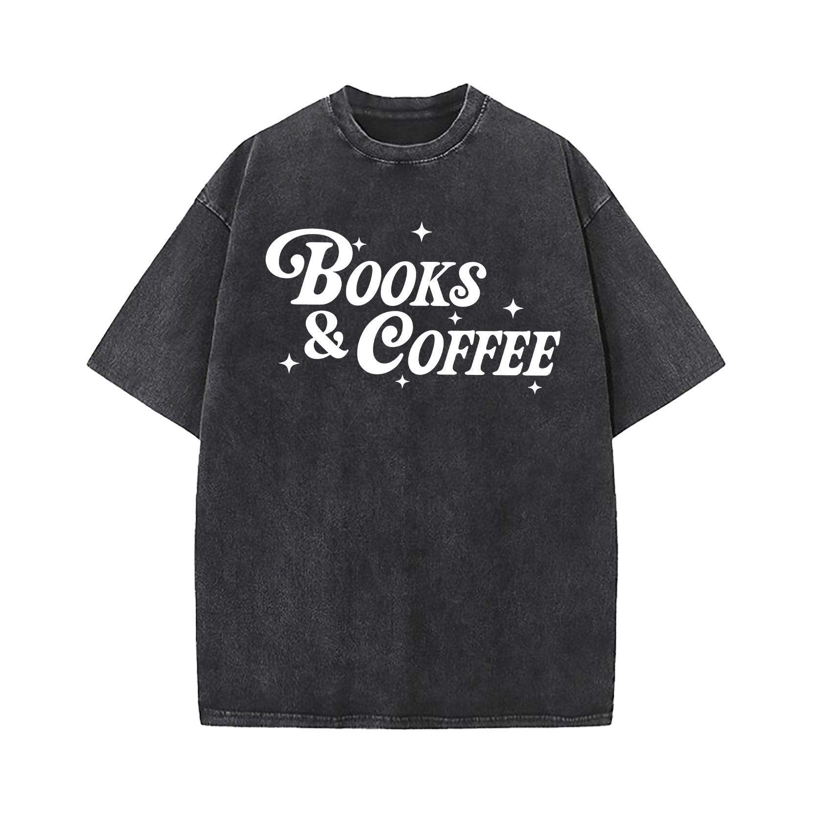Books And Coffee Washed T-Shirt