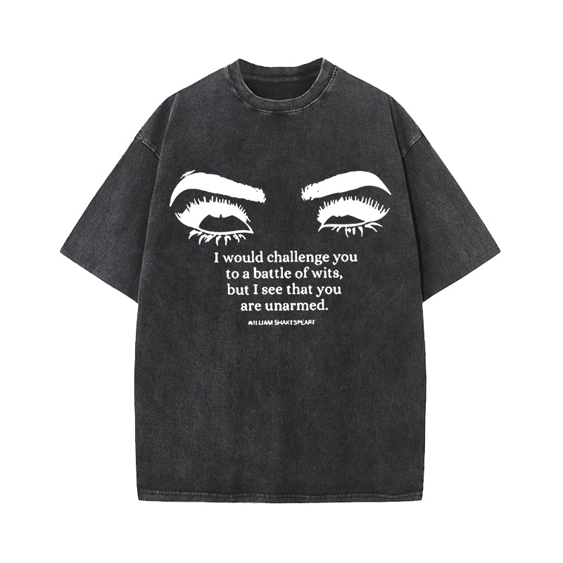 William Shakespeare Quote Battle of Wits Washed T-Shirt