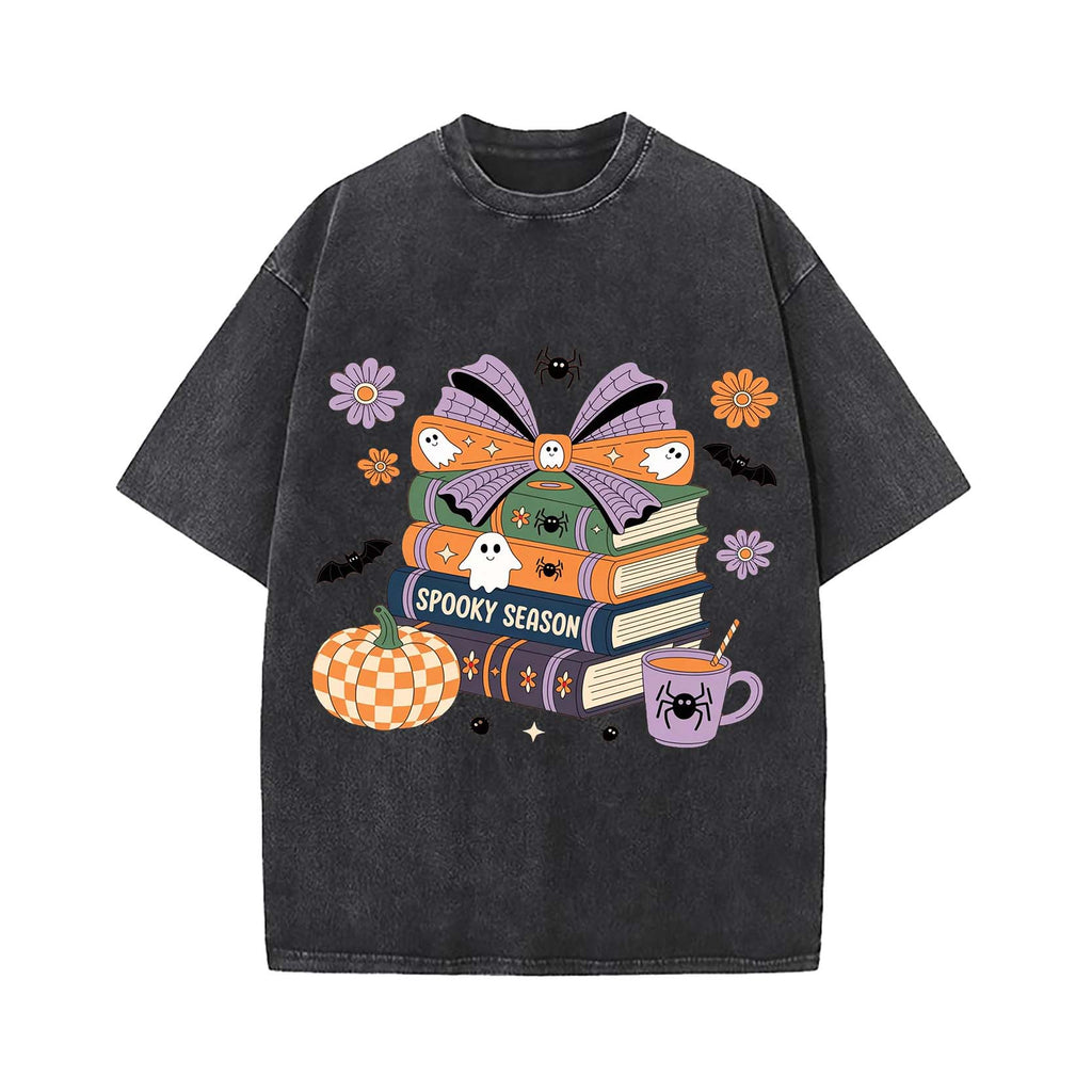 Spooky Season Book Lover Washed T-Shirt