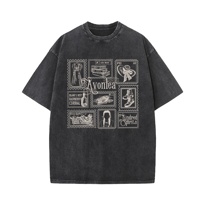 Anne of Green Gables Literary Stamp Collection Washed T-Shirt