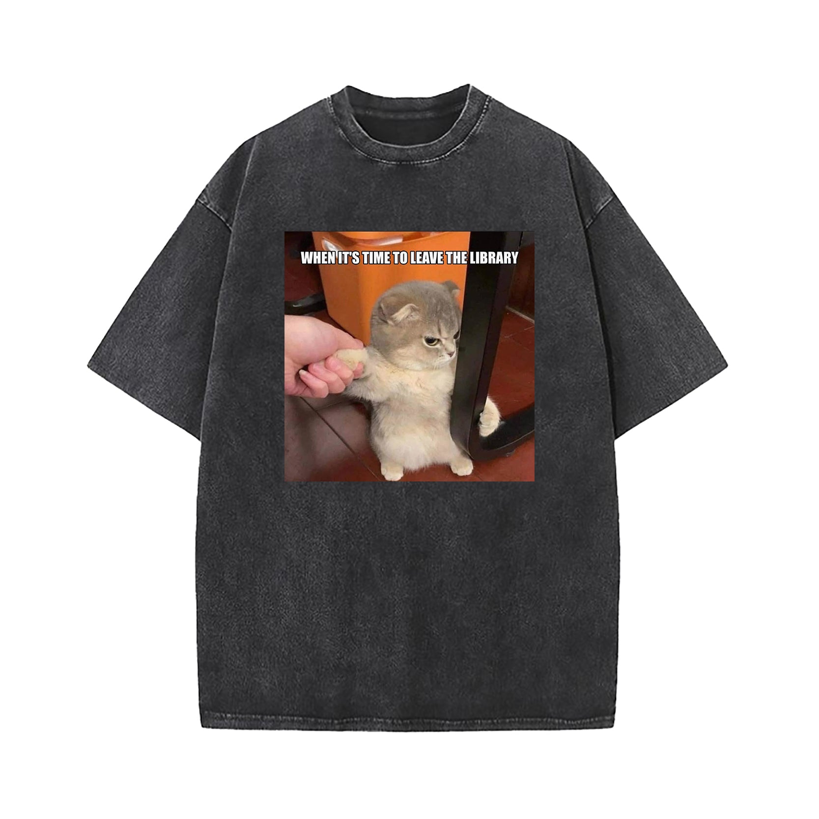When It's Time To Leave The Library Washed T-Shirt
