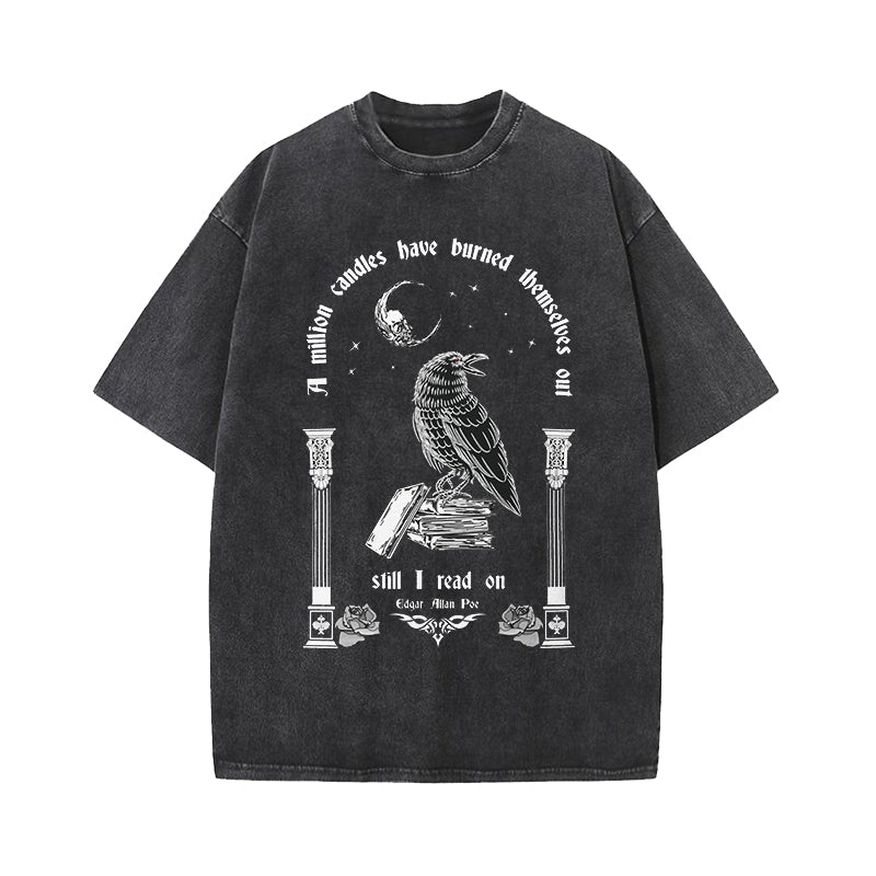 A Million Candles Have Burned Themselves Out Edgar Allan Poe Washed T-Shirt