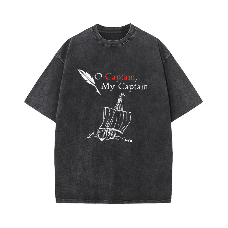 Oh Captain My Captain Dead Poets Society Washed T-Shirt