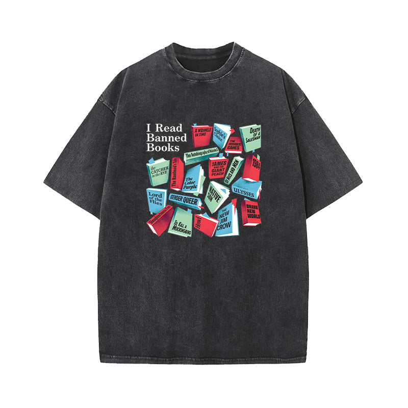 I Read Banned Books Washed T-Shirt