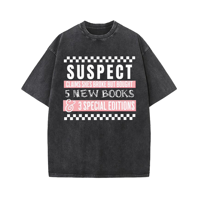 Suspect Book Lover Washed T-Shirt
