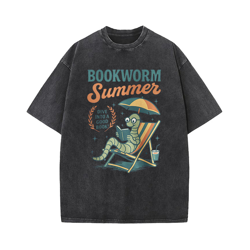 Bookworm Summer Washed T-Shirt