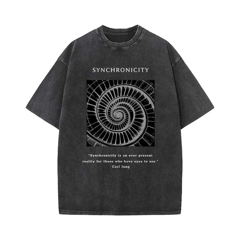 Synchronicity Carl Jung Quote Washed T-Shirt
