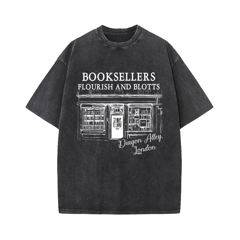 Flourish Blotts Wizard House Washed T-Shirt