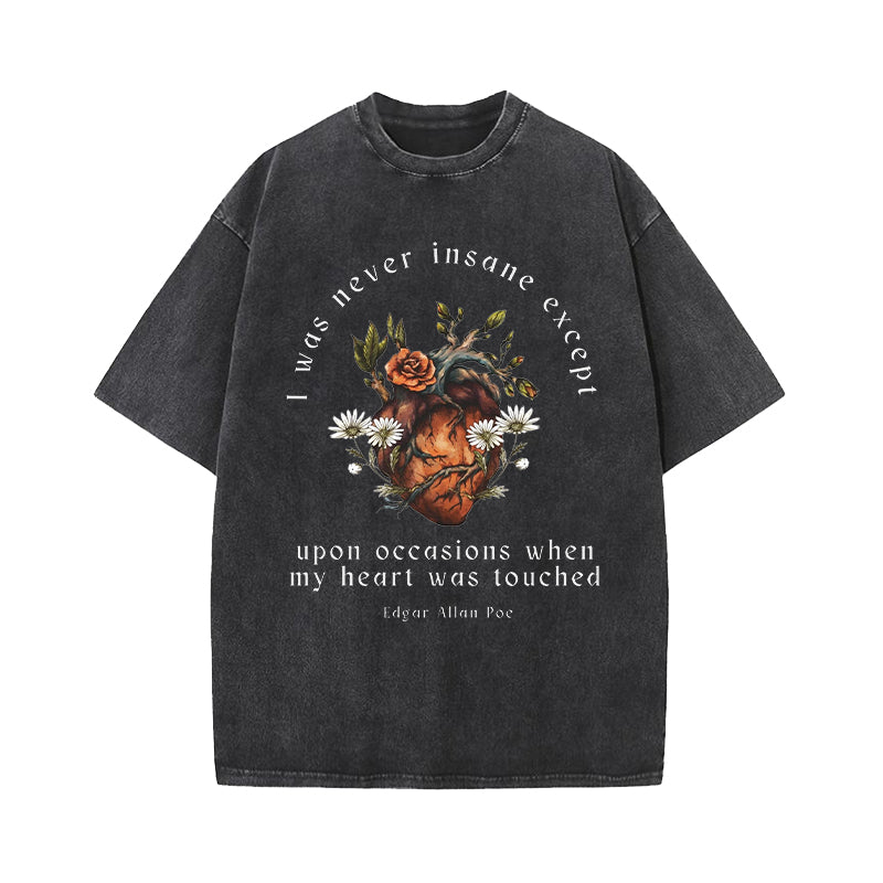 I Was Never Insane Except Upon Occasions Washed T-Shirt