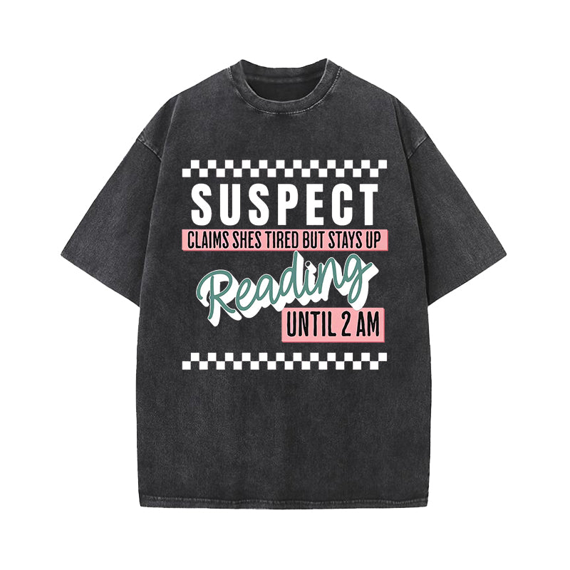 Suspect Claims Book Lover Washed T-Shirt