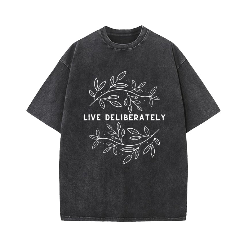 Live Deliberately Dead Poets Society Washed T-Shirt