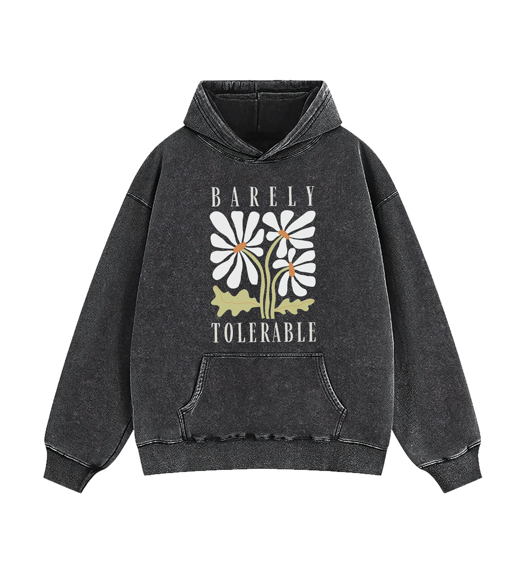 Pride and Prejudice Quote Barely Tolerable Washed Hoodie