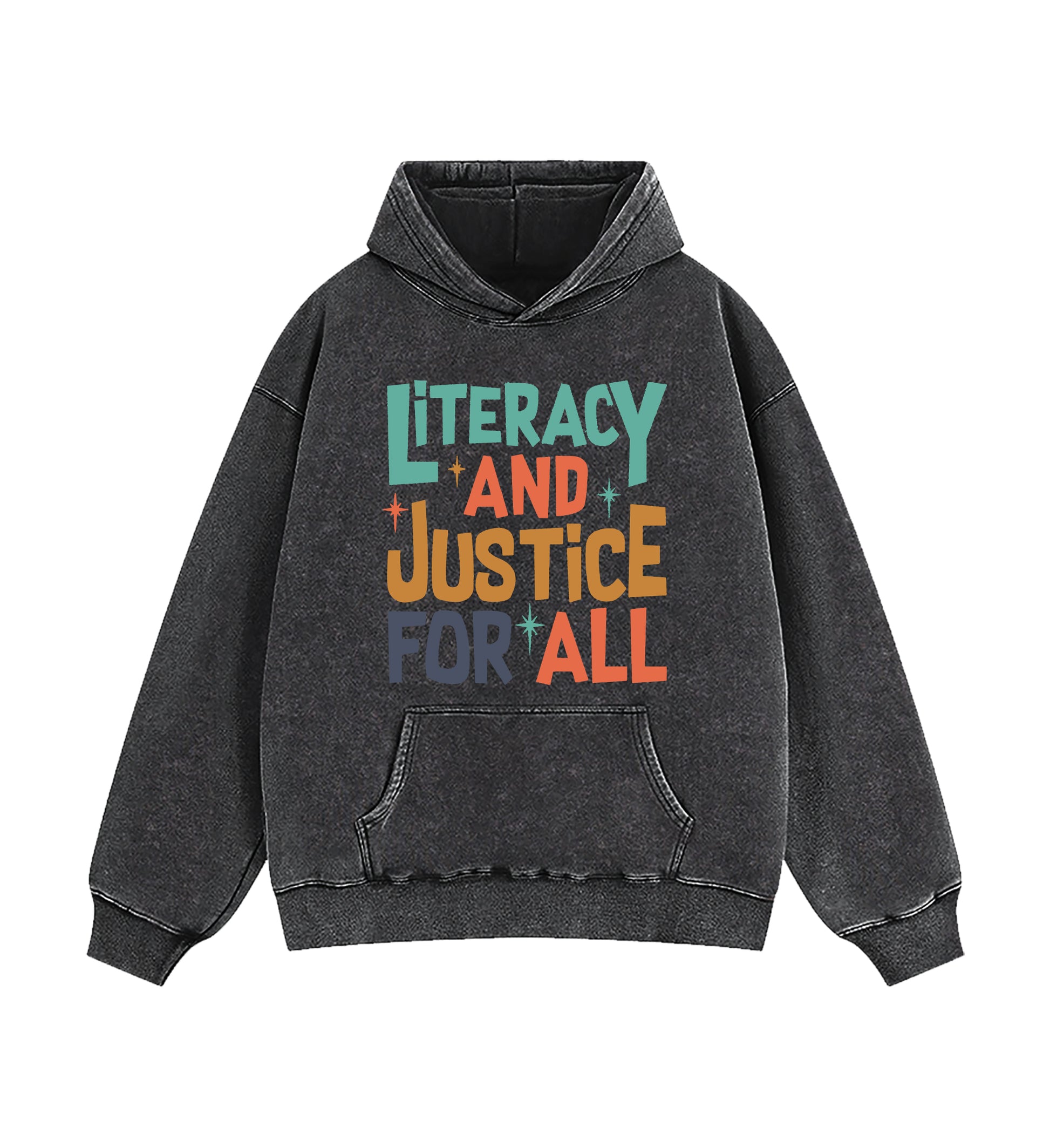 Literacy And Justice For All Washed Hoodie