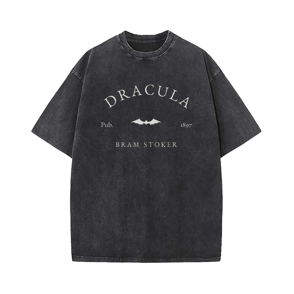 Dracula Victorian Horror Literary Halloween Washed T-Shirt