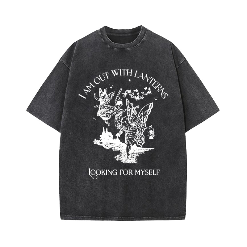 Emily Dickinson I Am Out With Lanterns Washed T-Shirt