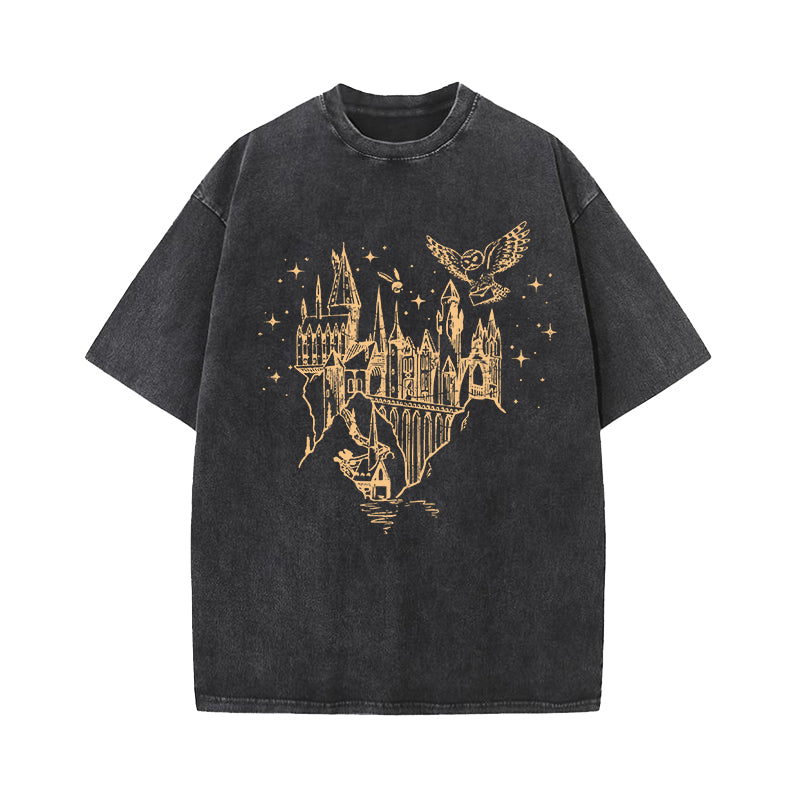 Magical Book Fantasy World Washed T-Shirt
