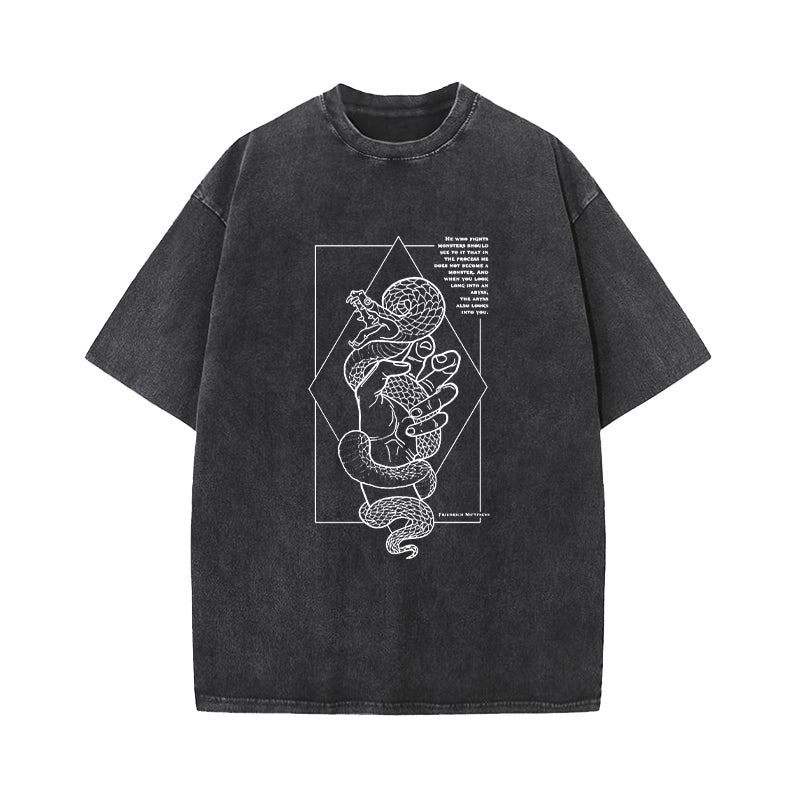Friedrich Nietzsche Quote Washed T-Shirt