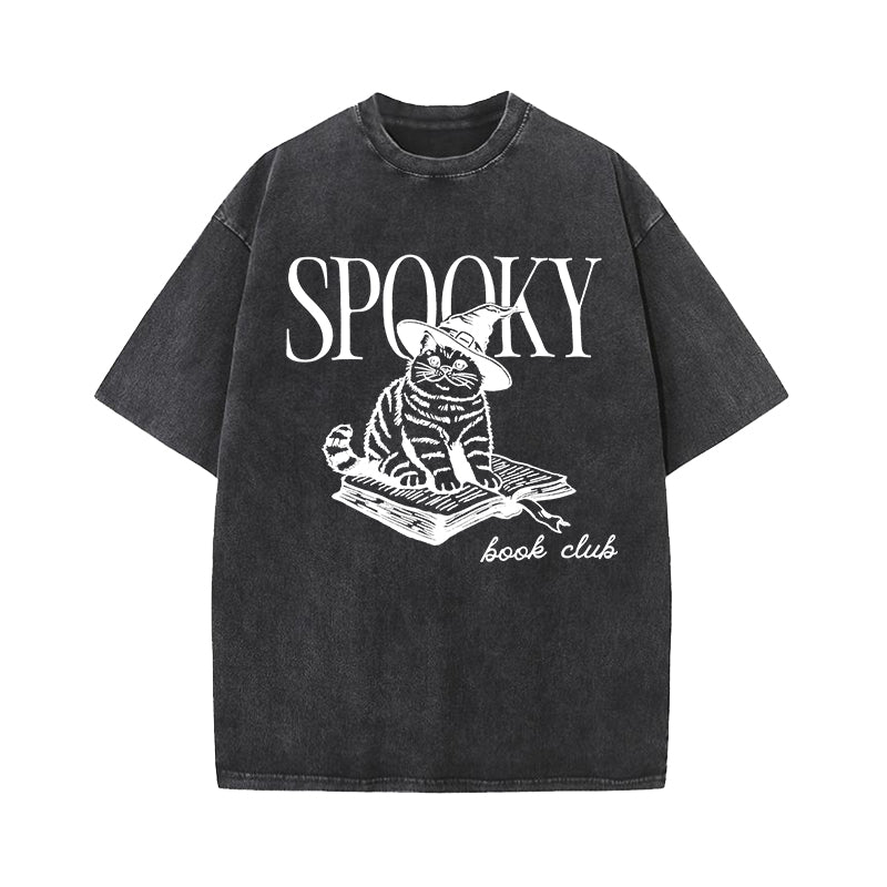 Spooky Book Club Washed T-Shirt