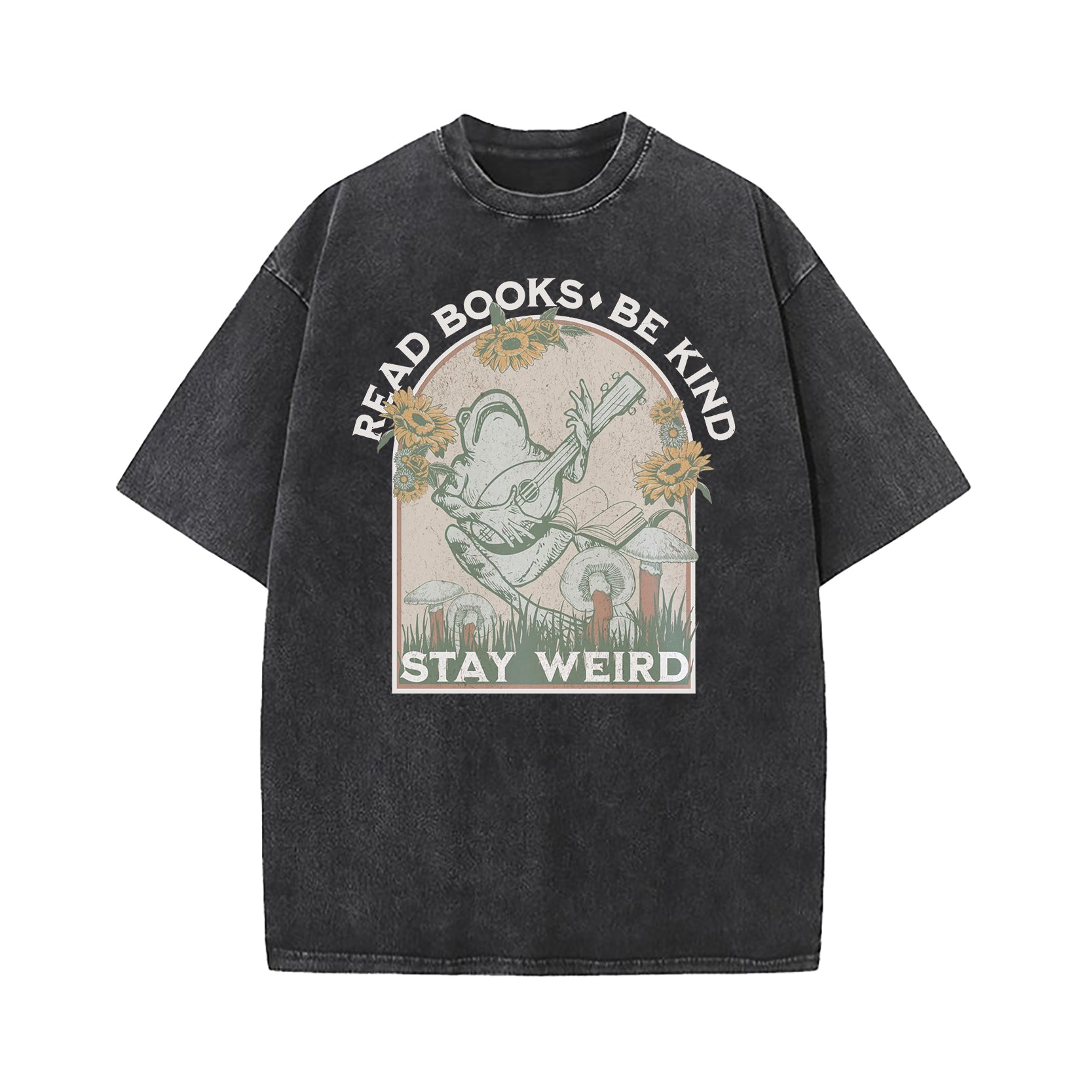 Read Books Be Kind Stay Weird Washed T-Shirt
