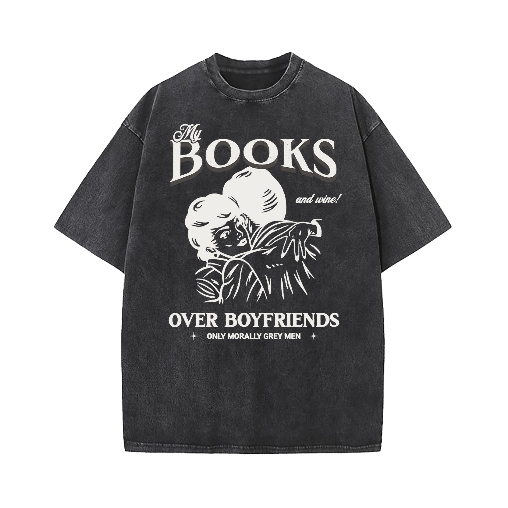 Books Over Boyfriends Washed T-Shirt