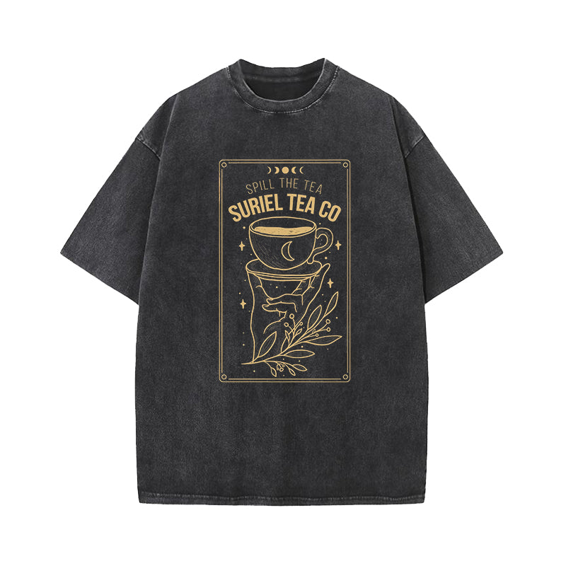 Suriel Tea Co Acotar A Court Of Thorn And Roses Washed T-shirt