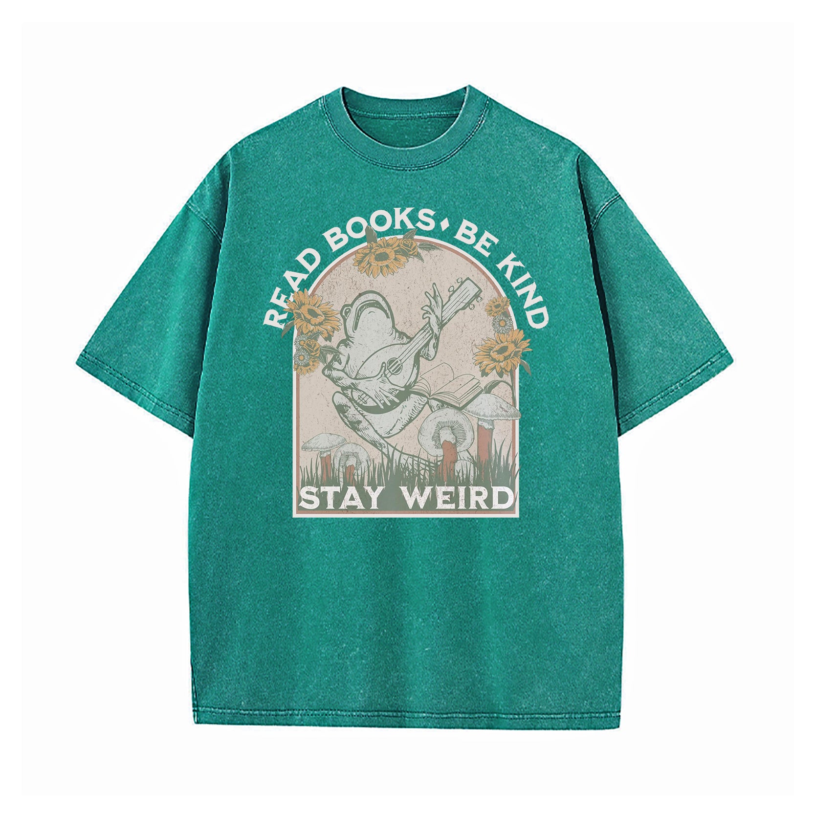 Read Books Be Kind Stay Weird Washed T-Shirt