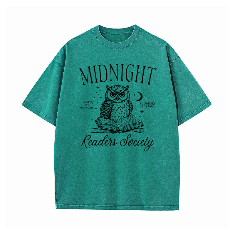 Midnight Readers Society Late Night Reading Washed T-Shirt