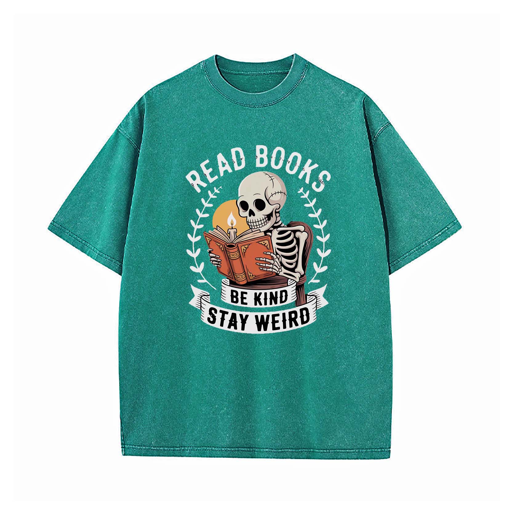 Read Books Stay Weird Book Lover Washed T-Shirt