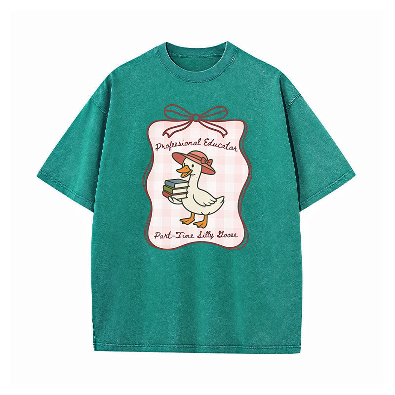 Professional Educator Part Time Silly Goose Washed T-Shirt