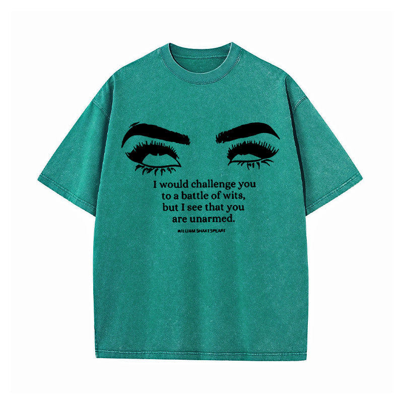 William Shakespeare Quote Battle of Wits Washed T-Shirt