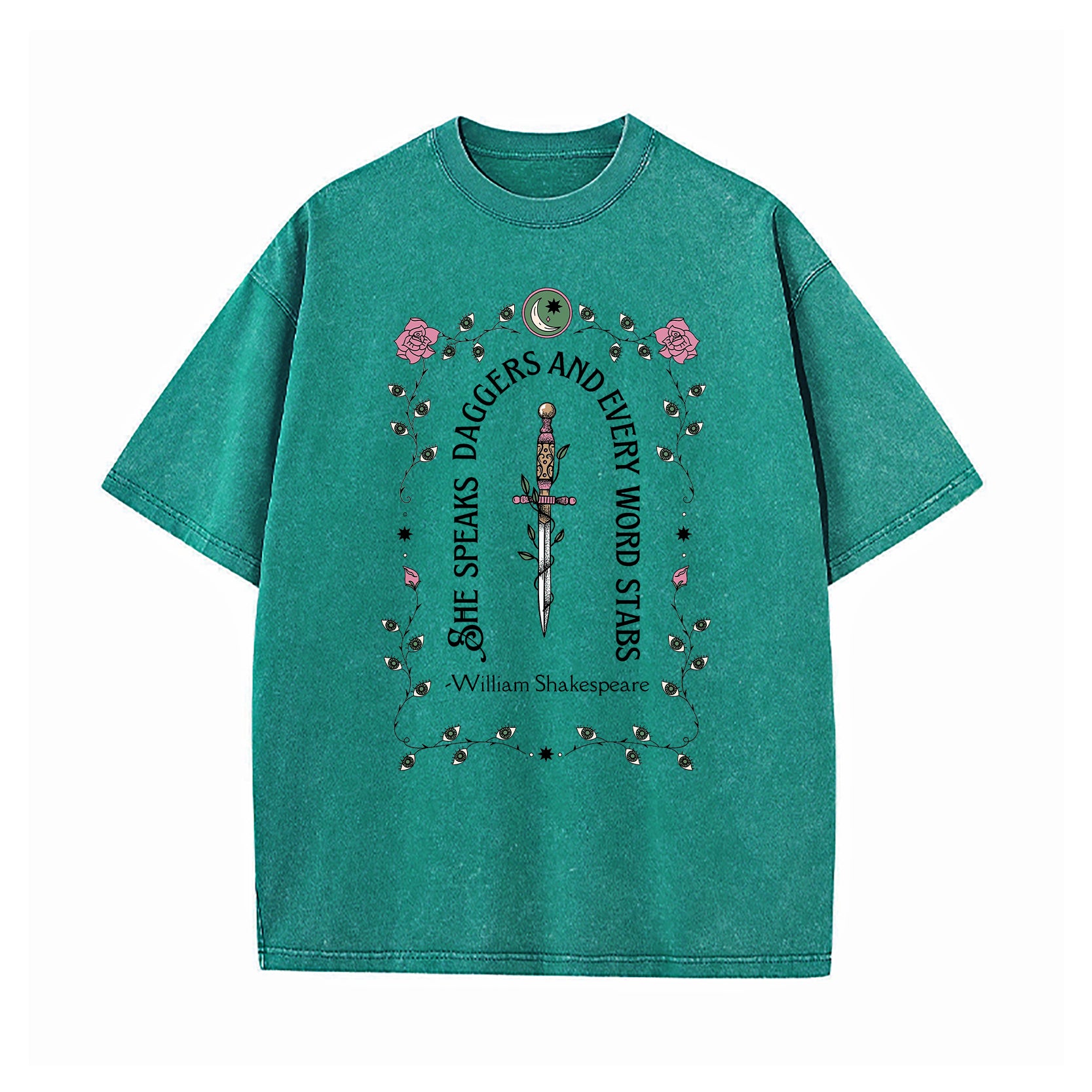 She Speaks Daggers Shakespeare Quote Washed T-Shirt
