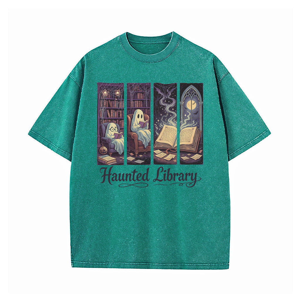 Haunted Library Washed T-Shirt