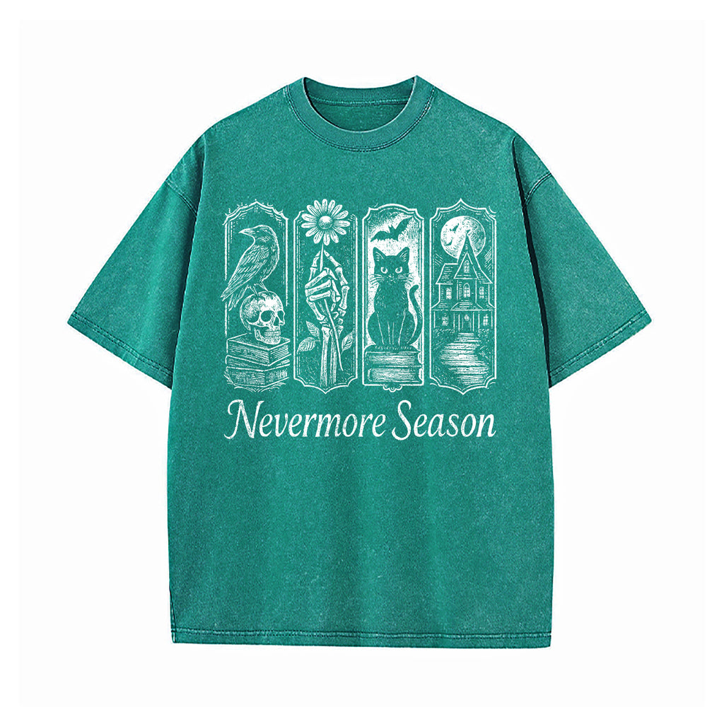 Edgar Allan Poe Nevermore Season Washed T-Shirt